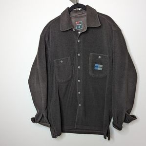 Vintage PostCard Fleece Button Down | Size XL